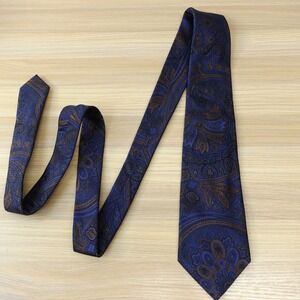Neck Tie Mens Blue Paisley Medallion LINCS David Chu Designer Boho Dress Suit
